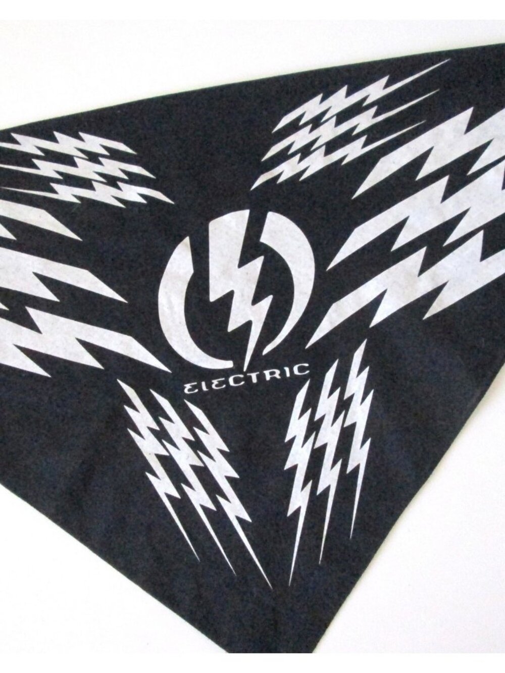 Electric Skate Surf Snow Lightning Bolt Logo Black Bandana 22" Square